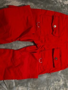 Men's Relaxed Cargo Jeans - Red